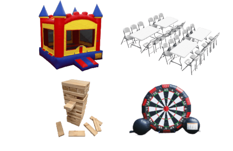 Royal Red Castle Bounce House Party Package