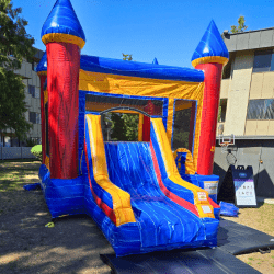 electric orange castle bounce house slide combo renton 1762832900 Electric Orange Castle Bounce House & Slide Combo