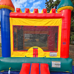 multi colored castle bounce house westwood church event seattle 17 1 Multi-Colored Castle Bounce House